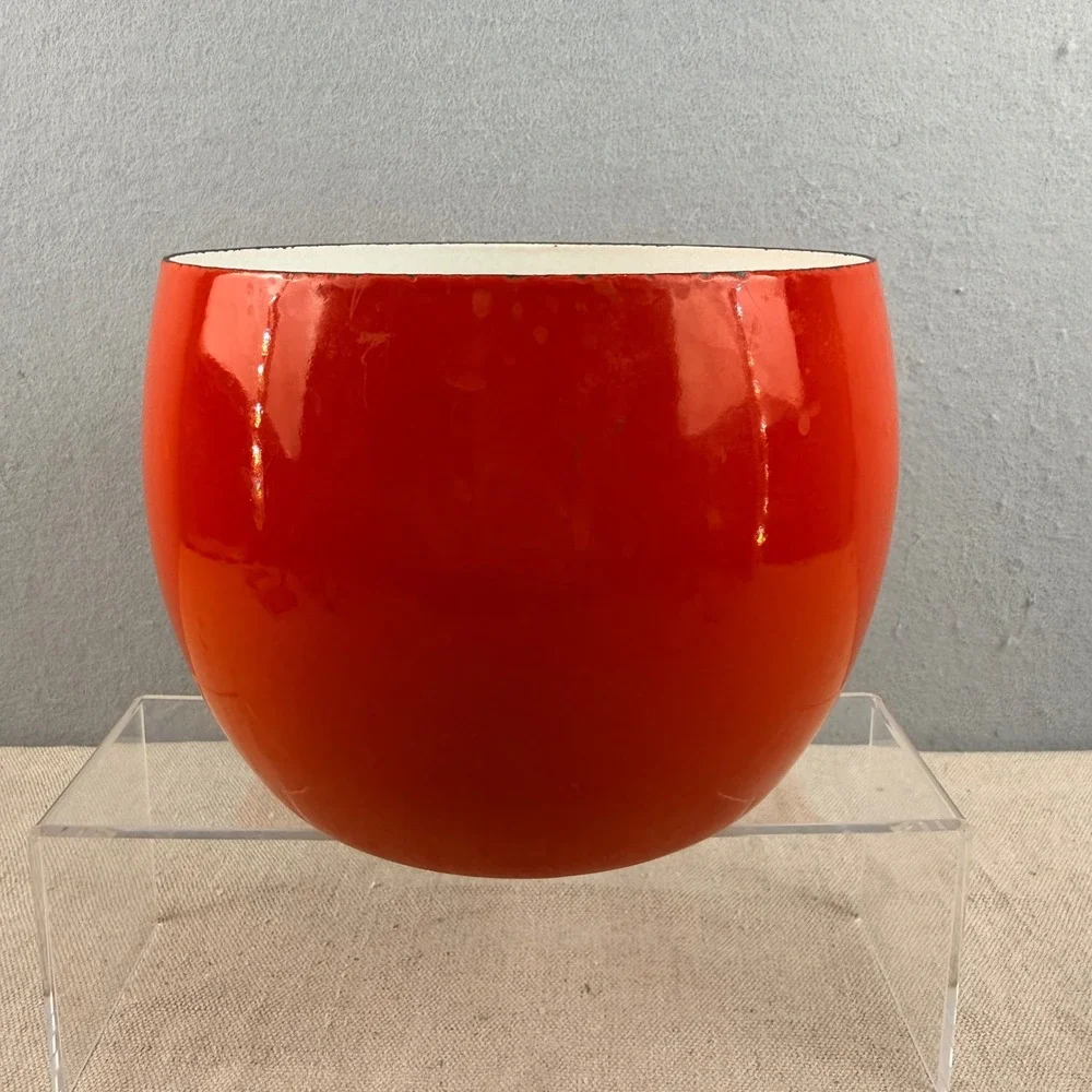 Vintage Dansk Kobenstyle Red Enamel Mixing Bowl France‎ IHQ Jens Quistgaard 7.5